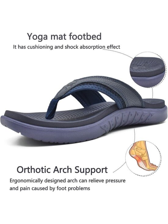 Men\'s Black Blue Sport Flip Flops Comfort Orthotic Thong Sandals Arch Support main image 6